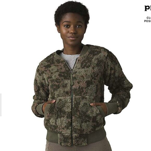 Prana Polar Escape Reversible Bomber Jacket XL Fleece  NWT - Picture 1 of 8
